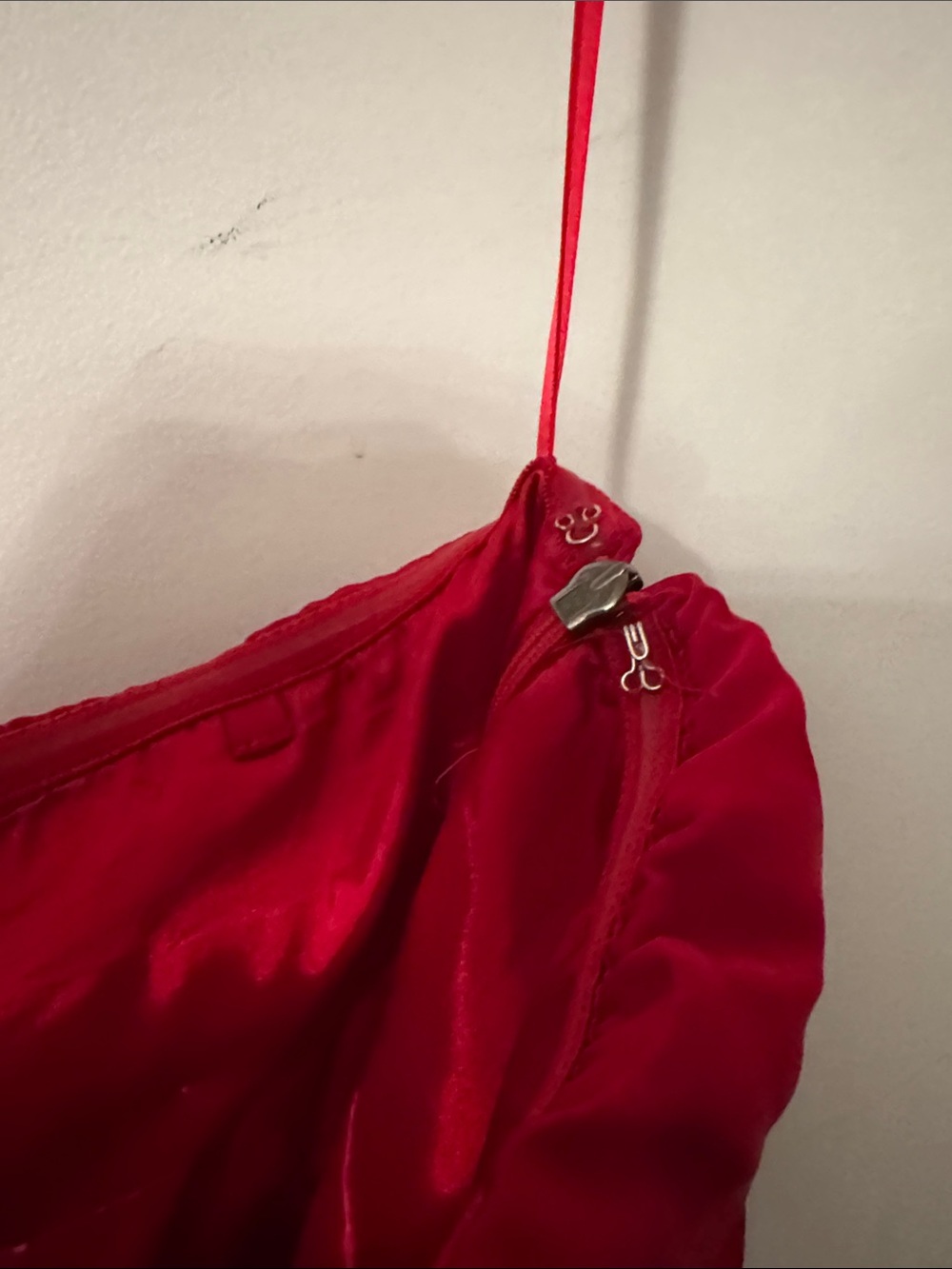 Express Red Ruched Spaghetti-Strap Mini Dress - Picture 3 of 5